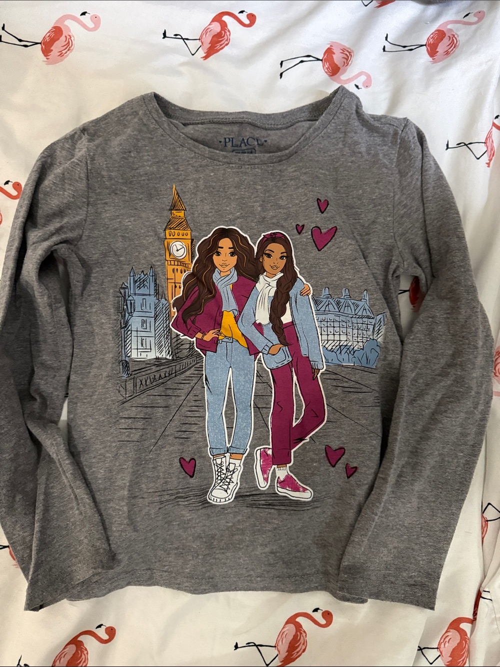 The Children's Place Gray Long-Sleeve Tee with Colorful London Friends Graphic4T